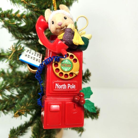 Vintage Hallmark Mouse Christmas Ornament 1980's Collector's Club - Picture 1 of 7